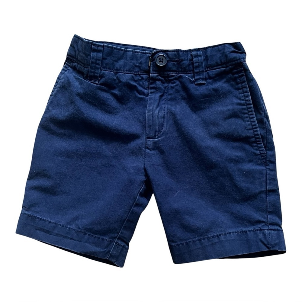 Crown & Ivy casual play deep blue shorts Boy 2T zipper pockets 100% cotton